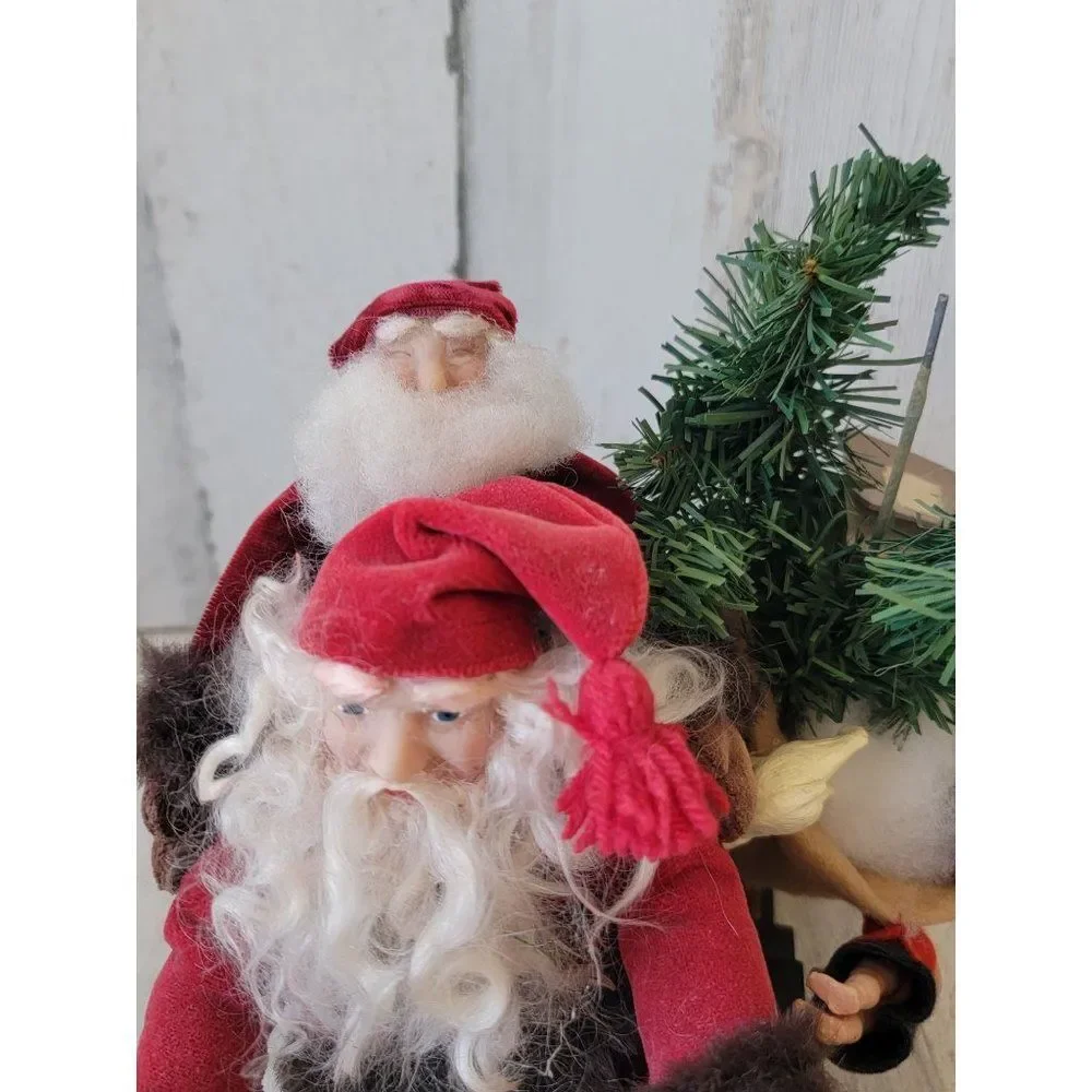 Santa‎ Claus joyride sled bell gift AS IS figured decor home sledding